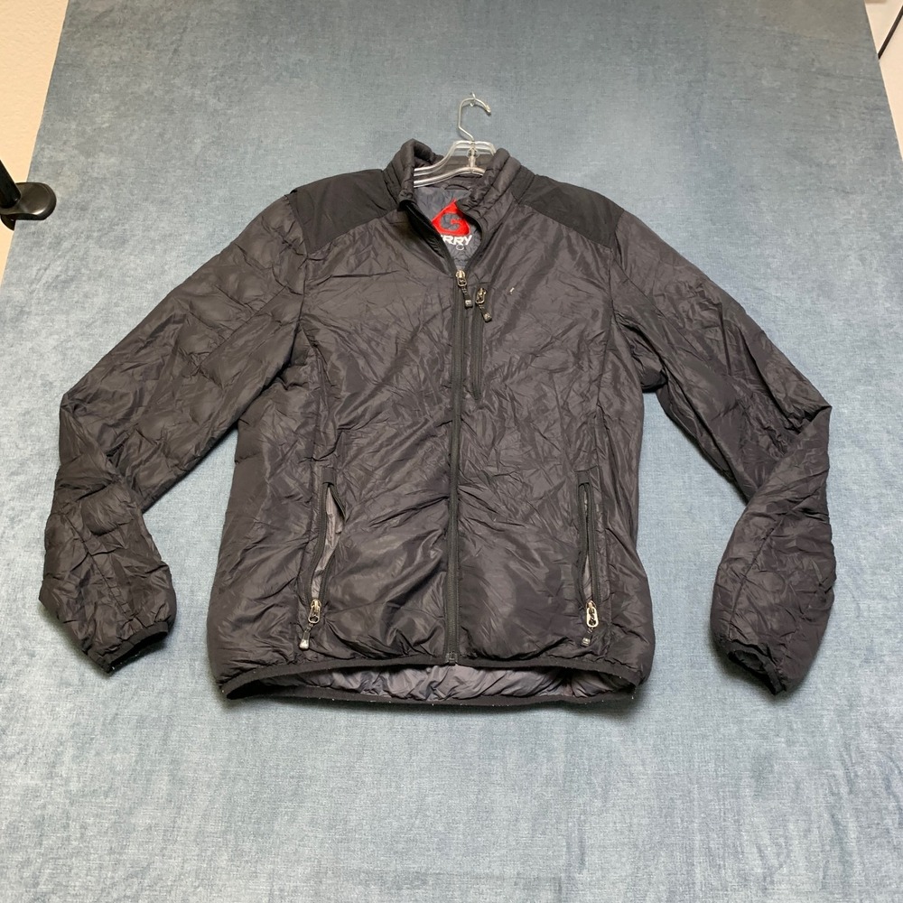 Gerry Puffer Jacket Mens M Brown Waterproof Mock Neck Hiking Outdoor Full Zip